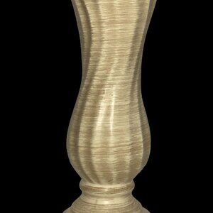Vintage 2003 Haeger pottery #629-78 cream tan swirl footed 8.5 inch vase